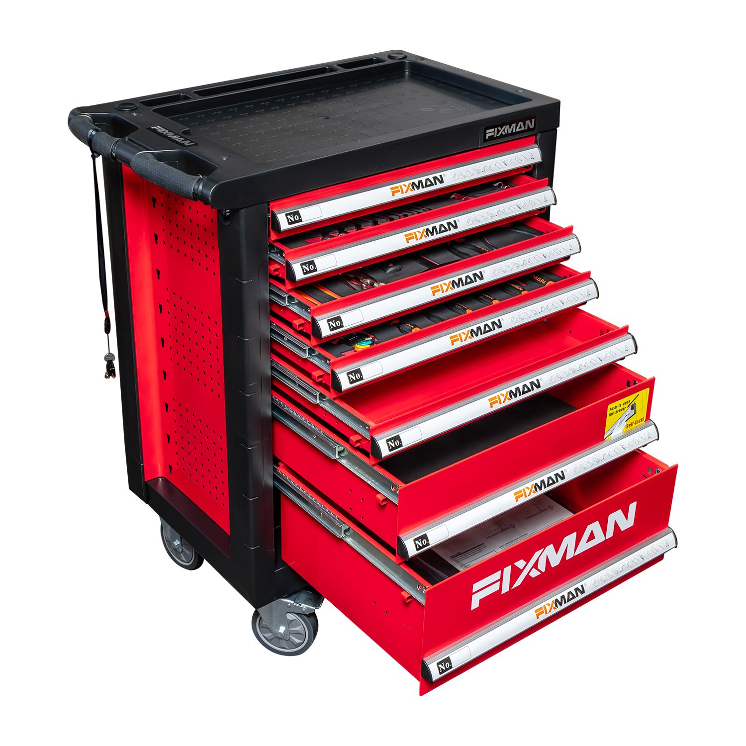 FIXMAN Classic Line 7-Drawer Roller Cabinet with 133-Piece Mechanics Tool Set